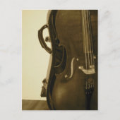Sepia Cello briefkaart (Voorkant)