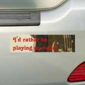 Sepia Cello bumper sticker (Op auto)