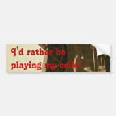 Sepia Cello bumper sticker (Voorkant)