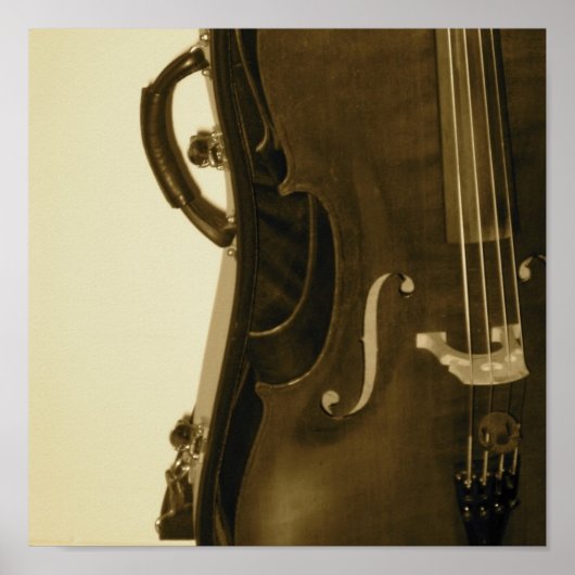 Sepia Cello poster print (Voorkant)