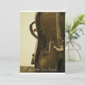 Sepia Cello-uitnodiging Kaart (Staand voorkant)
