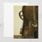 Sepia Cello-uitnodiging Kaart (Voorkant / Achterkant)