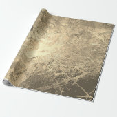 Sepia Champaigne Gold Marble Shiny Metallic Stroke Cadeaupapier (Uitgerold)
