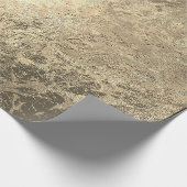 Sepia Champaigne Gold Marble Shiny Metallic Stroke Cadeaupapier (Hoek)