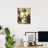Sepia Chief Geronimo Pop Art Poster (Thuiskantoor)