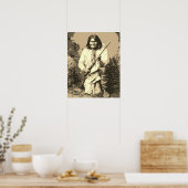 Sepia Chief Geronimo Pop Art Poster (Keuken)