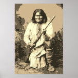 Sepia Chief Geronimo Pop Art Poster<br><div class="desc">Pop Kunststijl Kunstwerk Posters - Legendary Geronimo Ink Effect Digital Art Design</div>