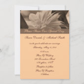 Sepia Clematis Flower Wedding Invitation Kaart (Voorkant)
