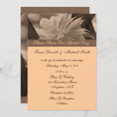 Sepia Clematis Flower Wedding Invitation Kaart (Voorkant / Achterkant)