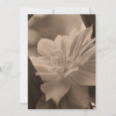 Sepia Clematis het blote huwelijk bewaart de datum Kaart (Achterkant)