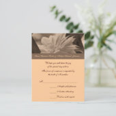 Sepia Clematis Weddenschap RSVP-kaart RSVP Kaartje (Staand voorkant)