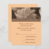 Sepia Clematis Weddenschap RSVP-kaart RSVP Kaartje (Voorkant / Achterkant)
