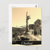 Sepia Cleveland Fountain Briefkaart (Voorkant / Achterkant)