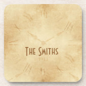 Sepia Clock Face Steampunk Bier Onderzetter (Voorkant)