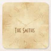 Sepia Clock Face Steampunk Kartonnen Onderzetters (Voorkant)