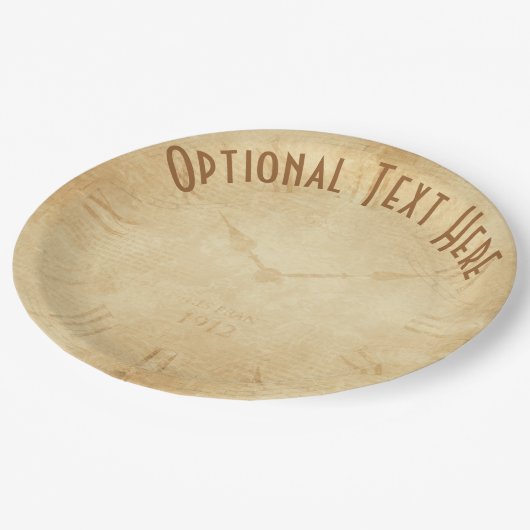 Sepia Clock Face Steampunk Papieren Bordje (Gekanteld)