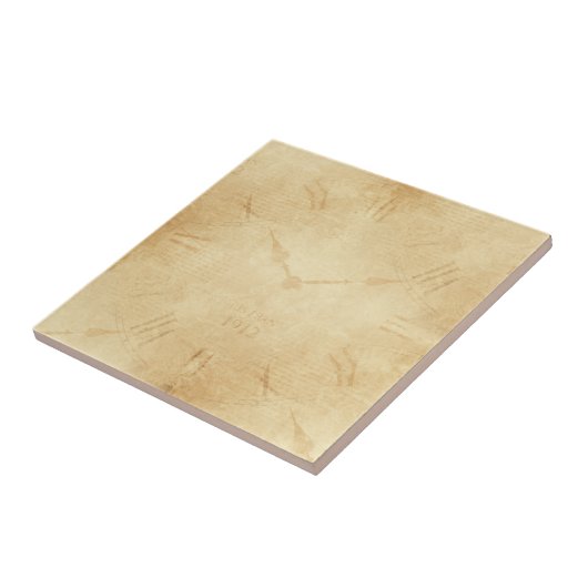 Sepia Clock Face Steampunk Tegeltje (Zijkant)