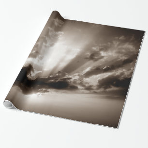 Sepia Clouds, Sky & Sunset Motivatie Vrijheid Cadeaupapier