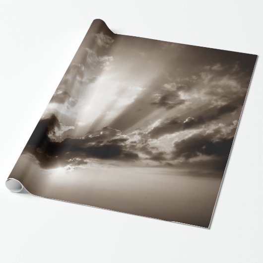 Sepia Clouds, Sky & Sunset Motivatie Vrijheid Cadeaupapier (Uitgerold)