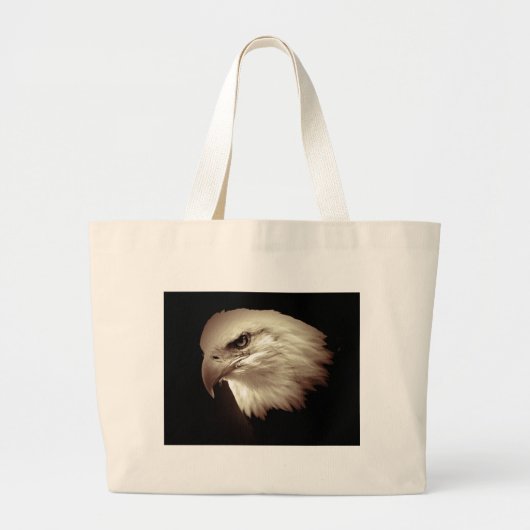 Sepia Color Bald Eagle Grote Tote Bag (Voorkant)
