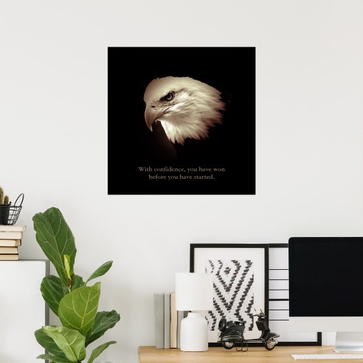 Sepia Color Confidentit Qote Eagle Eyes Poster (Thuiskantoor)