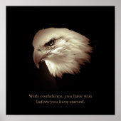 Sepia Color Confidentit Qote Eagle Eyes Poster (Voorkant)