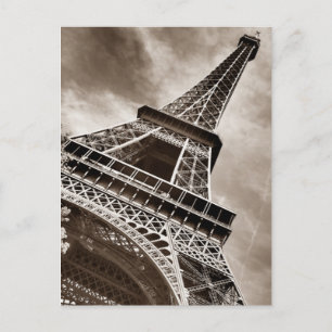 Sepia Color Eiffel Tower Paris Briefkaart
