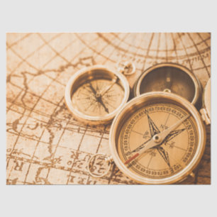  Sepia Compass Map ontkoppeling van ontkoppeling Tissuepapier