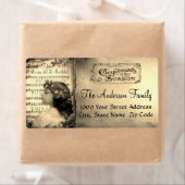 Sepia Complimenten van het Seizoenadreslabel Etiket (Insitu)