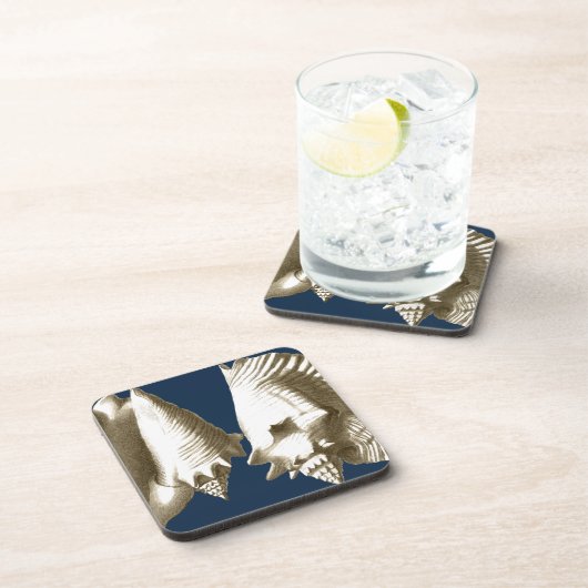 Sepia Conch Seashells Bier Onderzetter (Rechterzijde)