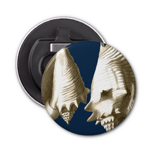 Sepia Conch Seashells Button Flesopener (Voorkant)