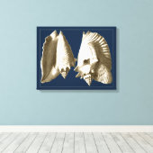 Sepia Conch Seashells Canvas Afdruk (Insitu (Houten vloer))