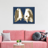 Sepia Conch Seashells Canvas Afdruk (Insitu (Woonkamer))