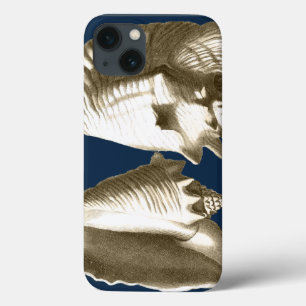 Sepia Conch Seashells iPhone 13 Hoesje