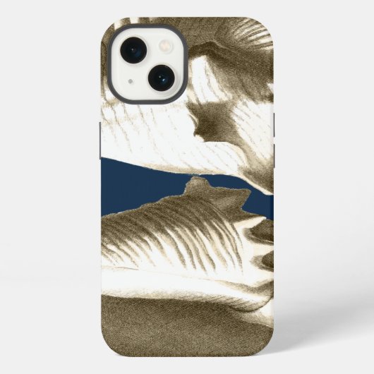 Sepia Conch Seashells iPhone Hoesje (Achterkant)