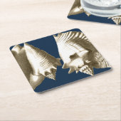 Sepia Conch Seashells Kartonnen Onderzetters (Schuin)