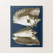 Sepia Conch Seashells Legpuzzel (Verticaal)