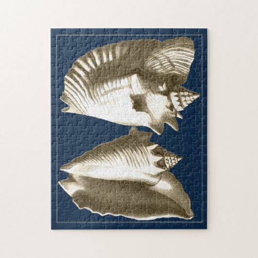 Sepia Conch Seashells Legpuzzel (Verticaal)