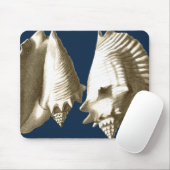 Sepia Conch Seashells Muismat (Met muis)
