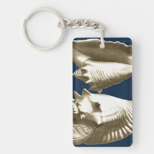 Sepia Conch Seashells Sleutelhanger