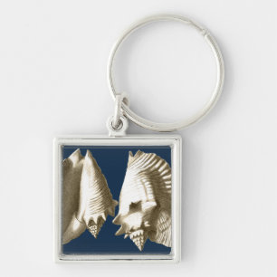 Sepia Conch Seashells Sleutelhanger