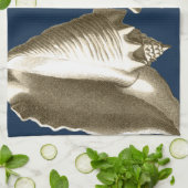 Sepia Conch Seashells Theedoek (Gevouwen)