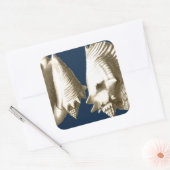 Sepia Conch Seashells Vierkante Sticker (Envelop)