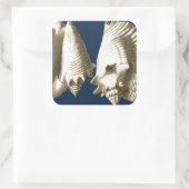Sepia Conch Seashells Vierkante Sticker (Tas)