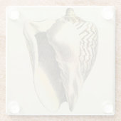  Sepia Conch Shell Glazen Onderzetter (Achterkant)