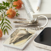  Sepia Conch Shell Sleutelhanger (Voorkant Rechts)