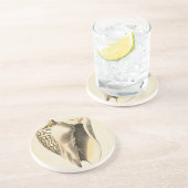  Sepia Conch Shell Zandsteen Onderzetter (Zijkant)