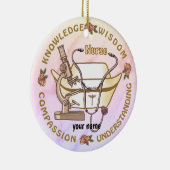 Sepia Cool Nurse Keramisch Ornament (Rechts)