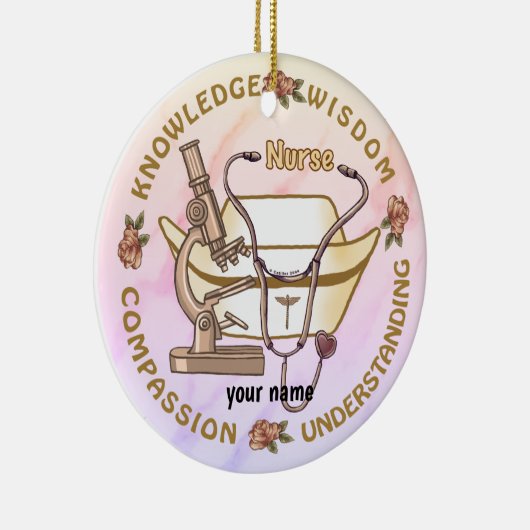 Sepia Cool Nurse Keramisch Ornament (Rechts)