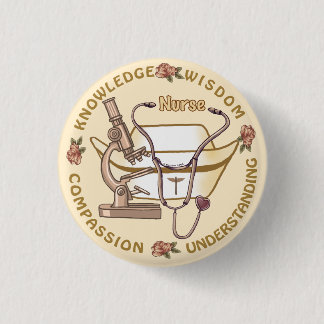 Sepia Cool Nurse Ronde Button 3,2 Cm